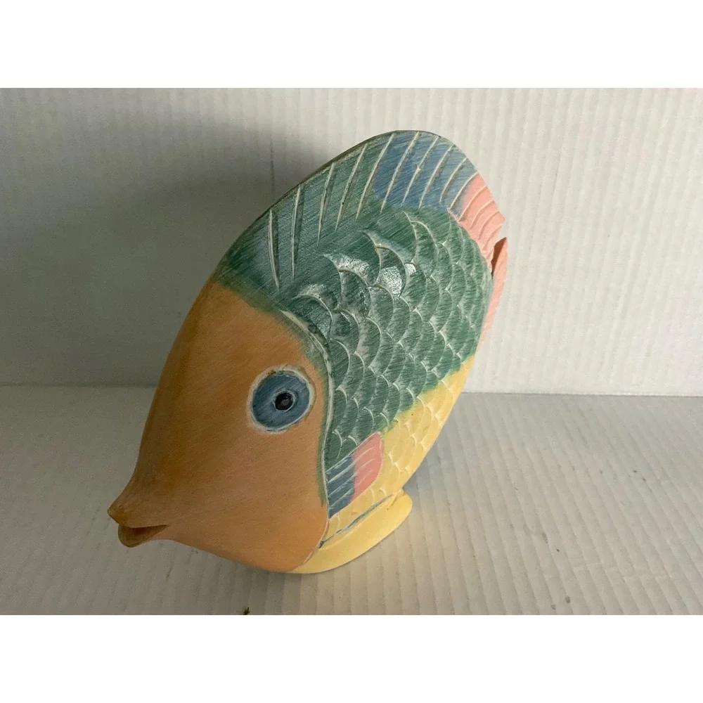Fish decor Teakwood ocean beach tropical Decor bright nautical